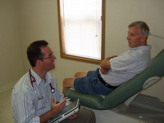 Dr. Bell with patient